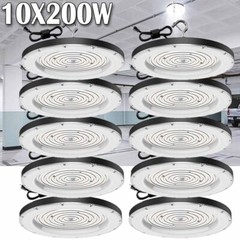 10 Pack 200W UFO Led High Bay Light Commercial Industrial Warehouse Shop Lights