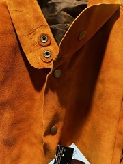 Steiner 9215-XL Welding Work Jacket Brown Leather Cowhide Snaps Studs Heavy