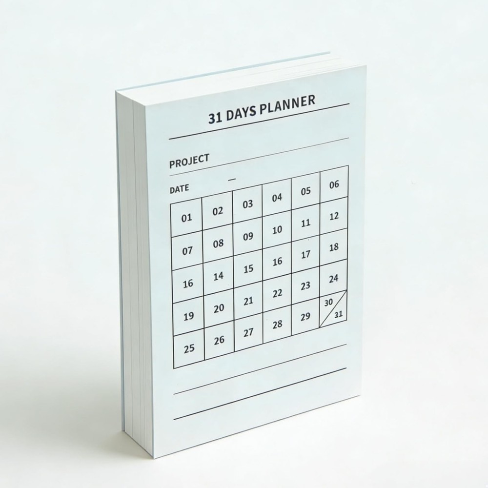 AidenYolo 31 Days Planner, 150 Pages Habit Tracker 4.72 x 3.15 inches, White