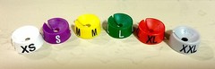 100 x Color Snap On Hanger Clothes Garment Sizers Markers Size XS – XXL