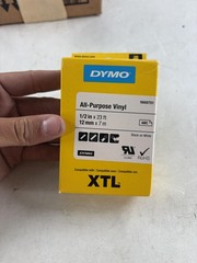 Dymo XTL 1868751 All-Purpose Vinyl Label Tape 1/2in Black On White New Lot 13