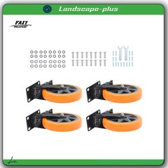 4 Pcs With Locking Brake Heavy Duty 6″ Swivel Caster Wheels No Noise Orange