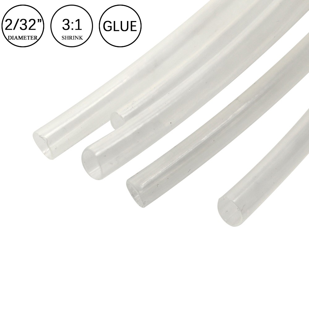 3:1 Heat Shrink Tubing Clear Dual Wall Waterproof Glue Wires Wrap (SMALL SIZES)