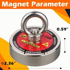 400lbs Neodymium Magnet Fishing Kit with 20m Rope for Treasure Hunting