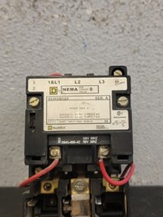 SQUARE D AC Starter: 8536SBO2V02S, 1H491, 3 Poles, NEMA Size 0, 18 A, 120V