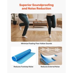 Floor Underlayment 300 sq ft 3mm 3-in-1 Vapor Barrier for Laminate Blue