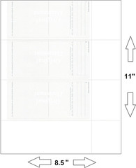 Computer Check Paper – Blank Personal Wallet Checks 3 on a Page – Compatible wit