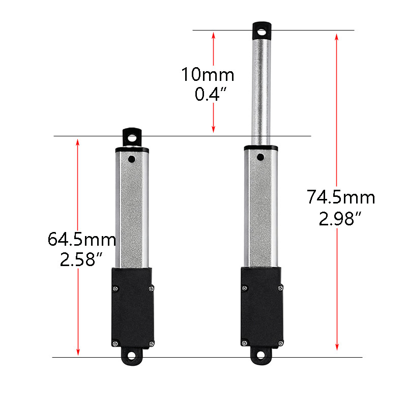Micro Linear Actuator 12V 1.2″ 2″ 3″ 4″ Fast Speed 1.4lbs – 42.2lbs w/ Remote