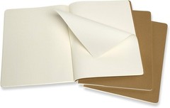 3 Moleskine Cahier Journal Soft Cover XXL 8.5″ x 11″ Dotted Kraft Brown Set of 3