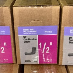 Poly Inserts | 90 Degree Combination Elbow | 1/2” | Qty. 25 | One Box