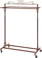 Clothing Rack Boutique Double Bar Rail Rolling Salesman Retail Bronze 48 72″ H