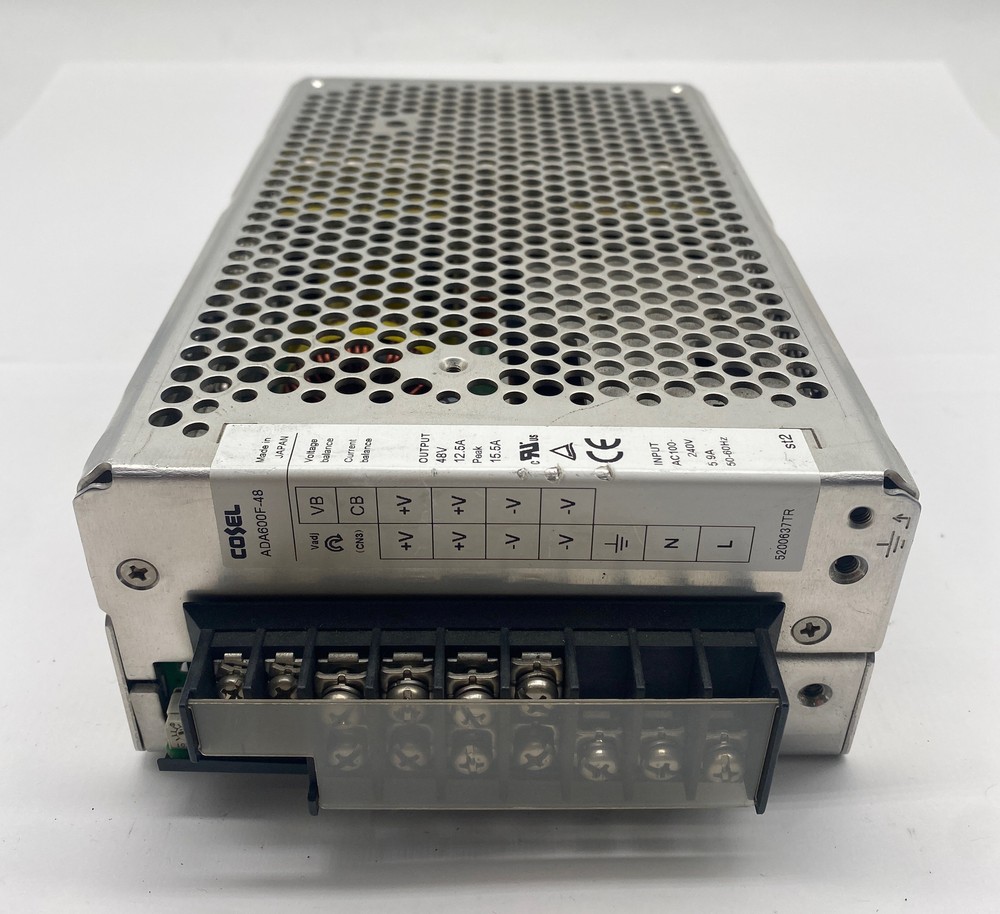 Cosel ADA600F-48 Power Supply, In 120-240VAC 5.9A, Out 48VDC 12.5A