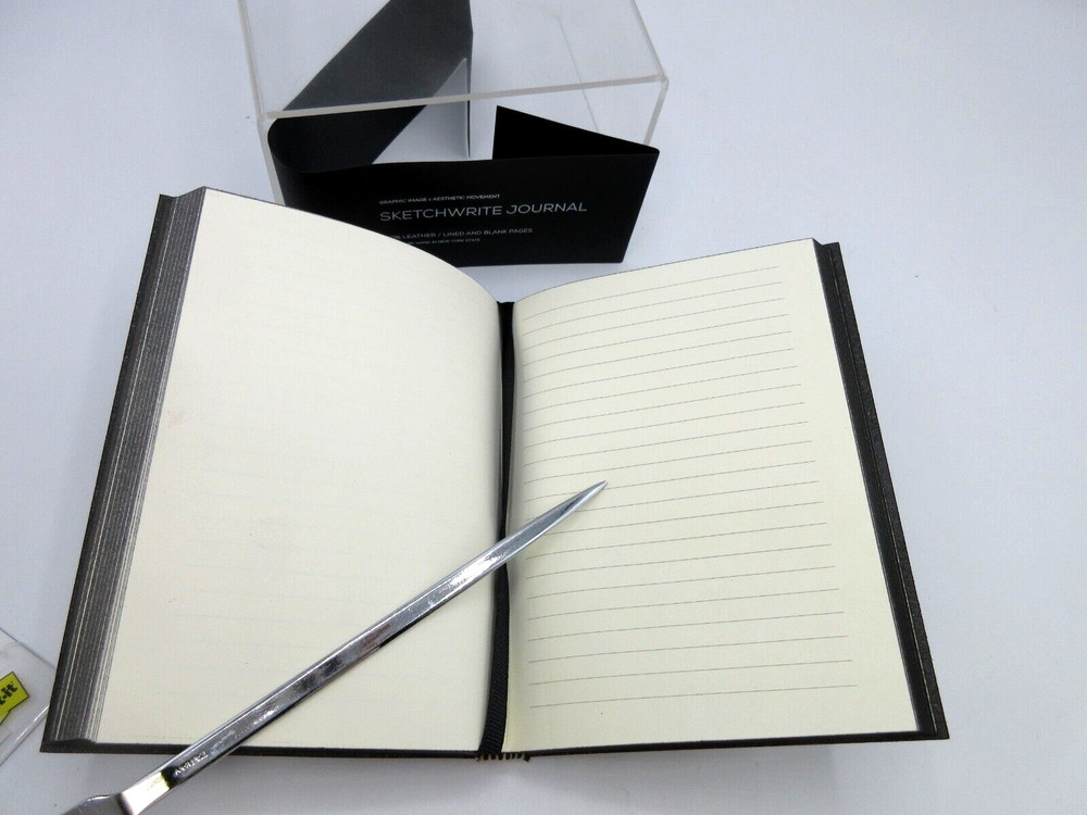 Sketch Write Sketchbook and Journal Leather Cover 4X6″ Graphic Image BLACK