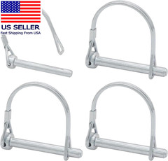 4 Pcs 1/4 X 2 Inch Wire Lock Pins, Heavy Duty Zinc Plated Pto Hitch Pin Arch Saf