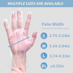 100 PCS Disposable TPE Gloves – Clear/White Plastic, Food Safe, Latex-Free,