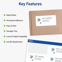 Avery Printable Shipping Labels with Sure Feed – 2″ x 4″ Customizable Stickers
