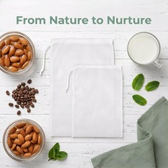 Generic 200 Mesh Nut Milk Bag 2 Sizes 6X8 Reusable Food Grade Nylon Fine Mesh
