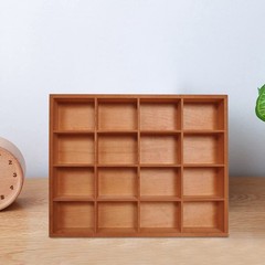 1 PCS Wooden Drawer Organizer 16 Compartments Serving Tray 13.4×10.6×2 Inch