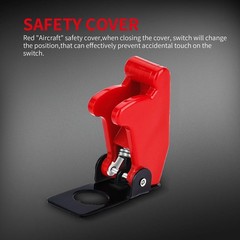 Heavy Duty Red Aircraft Toggle Switch w/ Safety Guard, 20A 12V/120V SPST Auto