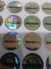200 ROUND Pair serial 14 MM TAMPER EVIDENT SECURITY VOID HOLOGRAM LABELS SEALS