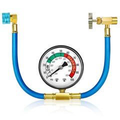 R1234YF AC Charge Hose Kit w/ Gauge 40cm Low Side Coupler 14mm Refrigerant Tool