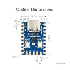 2/4/6/10X For Raspberry pi pico RP2040 zero mcu developing board with pins