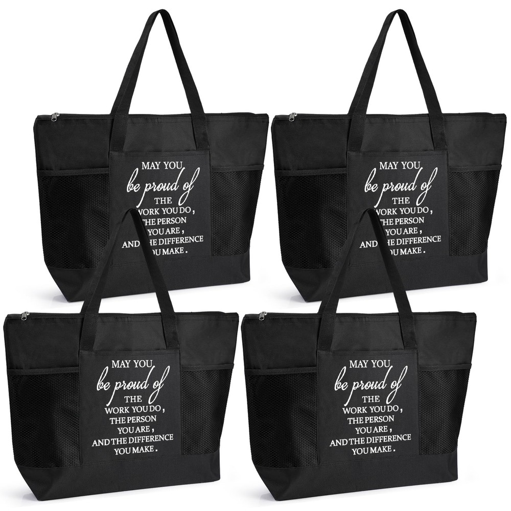 Paterr 4 Gifts Bag Bulk for 17.72 x 3.9 x 12.99 inches (L x W x H), Black