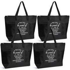 Paterr 4 Gifts Bag Bulk for 17.72 x 3.9 x 12.99 inches (L x W x H), Black