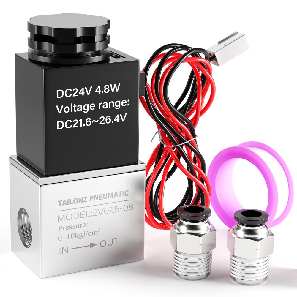 1/4 Inch Npt 24v 2 Position 2 Way Normally Closed Electric Solenoid Air Valve 2v