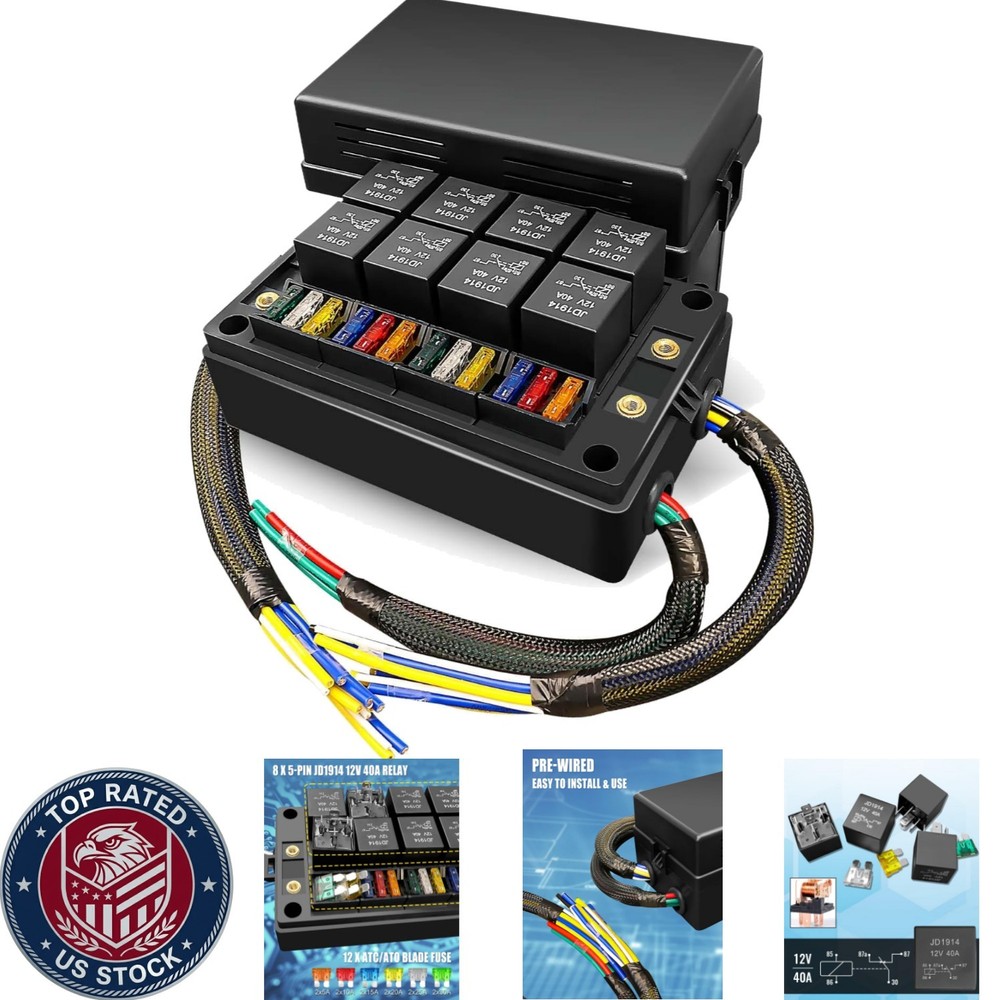 Durable Nylon 12V Relay Fuse Block – Easy Install for Automotive & Marine Use