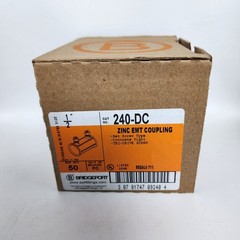 50 Count – Bridgeport 240-DC 0.5-Inch Set Screw Zinc EMT Coupling