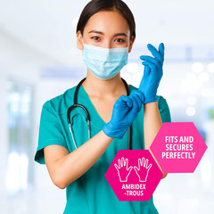 Medpride Medical Examination Nitrile Gloves| Medium Box of 200| Blue, Latex/Pow