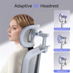 Office Chair with Footrest, Ergonomic Chair with 3D Headrest, Computer Chair wit
