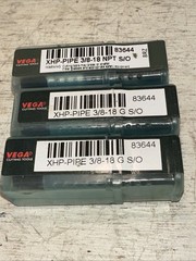 Lot Of 3 New Vega Cutting Tools 3/8”-18 XHP-pipe G S/O Spiral Taps 83644 NOS