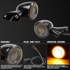 FACAILAHA Smoked Switchback Front LED Turn Signals Light Motorcycle Running