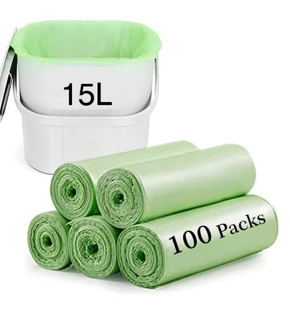 Small Trash Bags 2.6 Gallon – 100 Counts Compostable Garbage Bags, 15 L Mini …