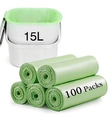 Small Trash Bags 2.6 Gallon – 100 Counts Compostable Garbage Bags, 15 L Mini …