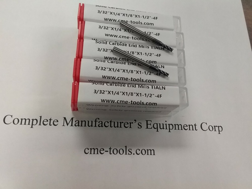 10pcs 3/32″ Tialn coated solid Carbide End Mills 4 Flt S/E #1006-TN-332