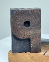 Vintage Wood Letter P Letterpress Print Type 2.5″ 2-1/2″