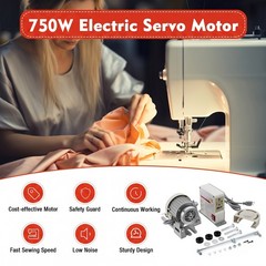Sewing Machine Servo Motor AC110V 1HP 750W 50-60Hz Speed Adjustable 200-5000 RPM