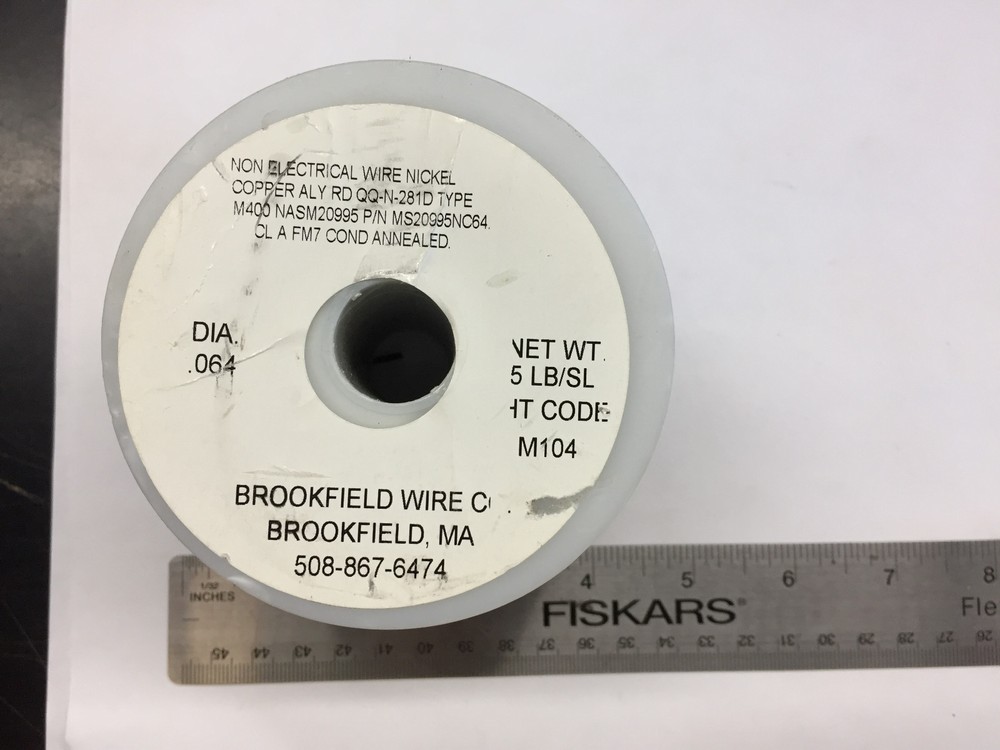 Brookfield Wire MS20995NC64 5 lb. Spool .064 Dia Nickel Copper Alloy