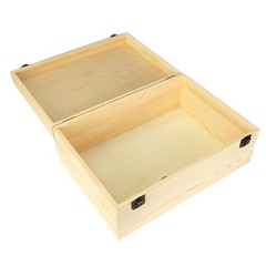 DAJAVE Unfinished Wooden Box, 12x9x5 Inch Large 12.2×8.7×4.8 inches