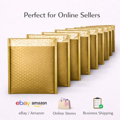 Matte Metallic Gold Poly Bubble Mailers #2 8.5×12 Padded 25 50 100 200