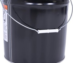 PAIL-STL-RI Steel Open Head Pail with Handle, 5 gallon Capacity, Black, Pack …