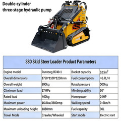 FREE SHIP 2026 New Mini Skid Steer Loader 24HP 4-in-1 Bucket 3-Stage Pump Hydrau