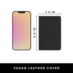 PAPERAGE Lined Pocket Journal Notebook, 1 Pack, (Black), 160 Single, Black