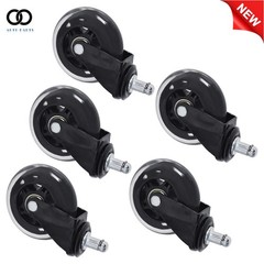 Heavy Duty Office Chair Caster Rubber Swivel Wheels Replacement Set of 5 3 inch