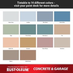 Rust-Oleum 225381 Blue Smoke Concrete Floor Paint Tint Base 1 gal. (Pack of 2)