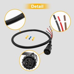 3-Pin Aux Power Connector Kit For Case-IH Tractor Combine Cotton Picker 187103A1