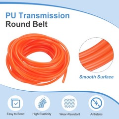 PU Transmission Belt 3.5mm Dia 16.4ft (5 Meters) Length (Smooth Surface, Orange)